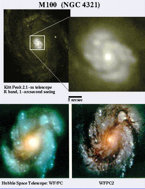 [M100, HST-KPNO comparison]