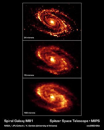 [M81 at different IR wavelengths, Spitzer]